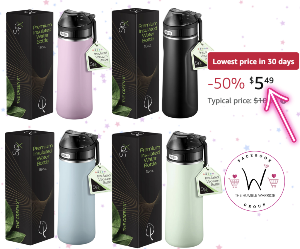 SipX Triple-Insulated Stainless Steel 18-oz Water Bottle!